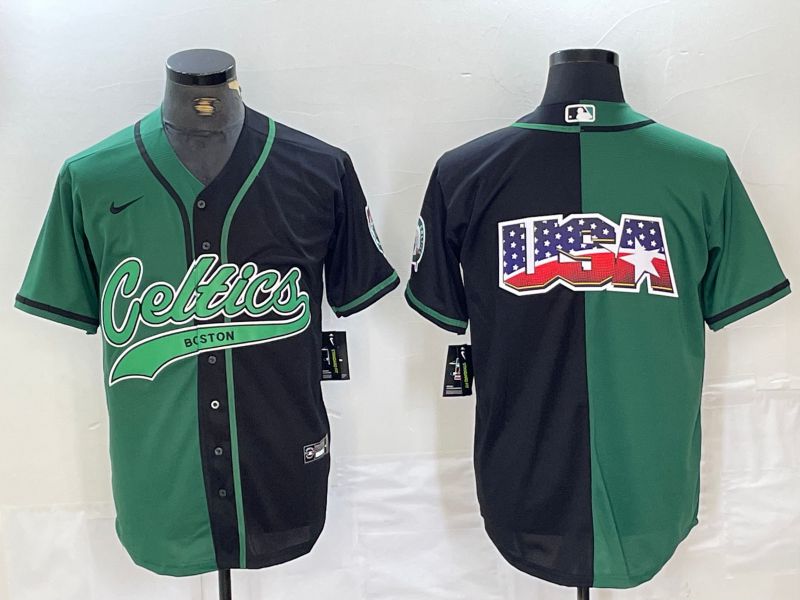 Men Boston Celtics Blank Black green Jordan 2024 Nike NBA Jersey style 2->boston celtics->NBA Jersey